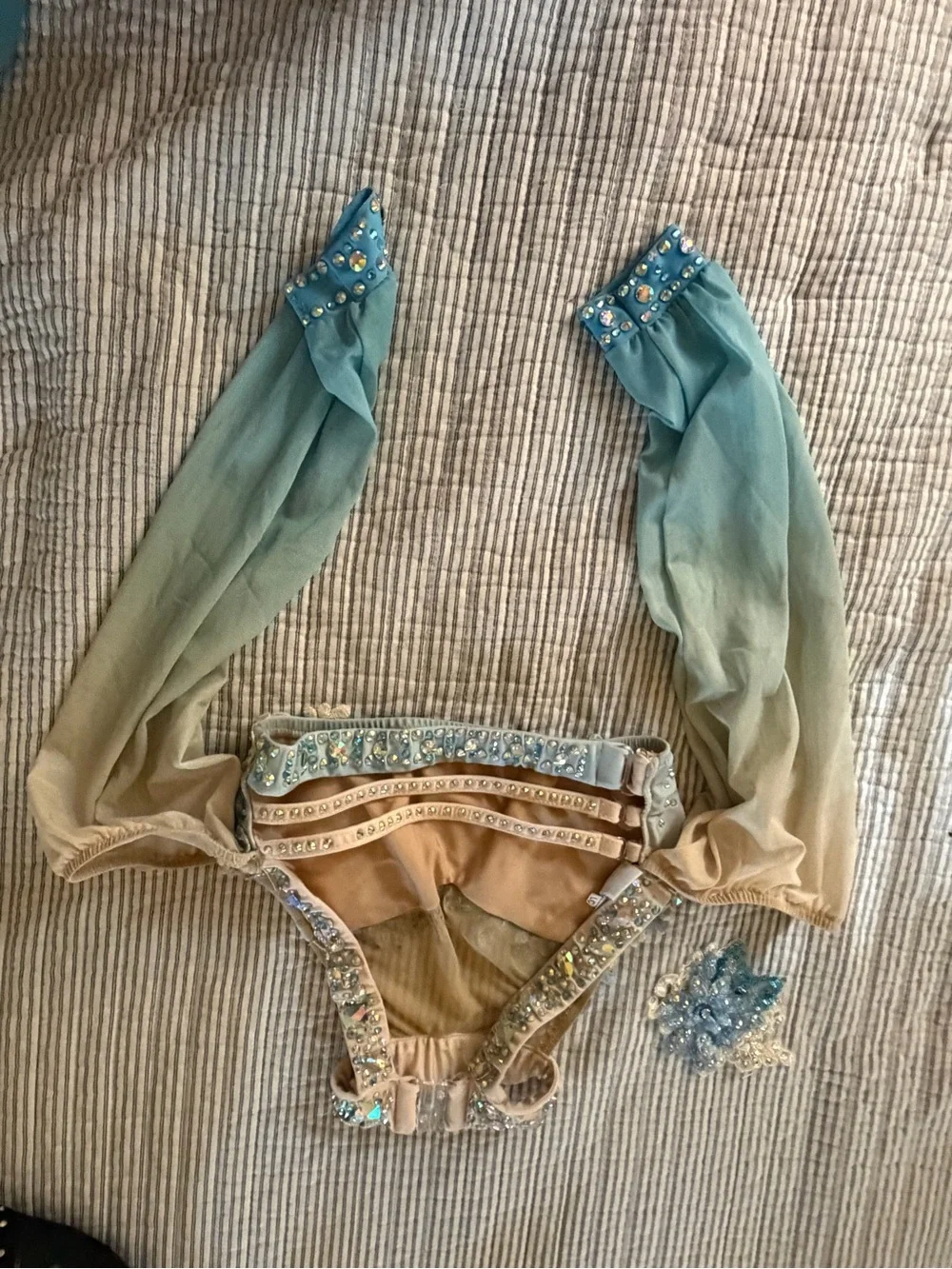 Girls' Blue Gradient Dance Costume Set